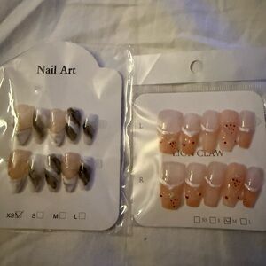 Stylish Nail Art Set with Black and Pink Designs